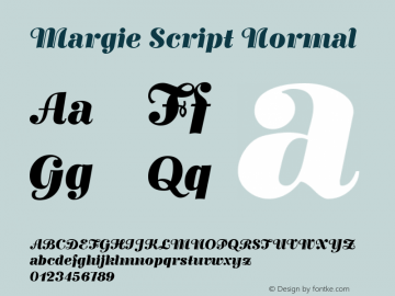 Margie Script Normal Macromedia Fontographer 4.1.4 8/8/05 Font Sample