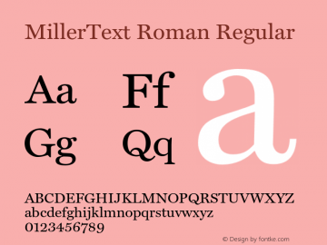 MillerText Roman Regular Version 1.000;PS 001.000;hotconv 1.0.38图片样张