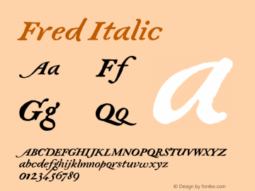Fred Italic Version 001.000 Font Sample
