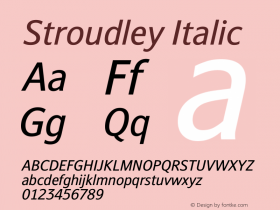 Stroudley Italic Version 1.000 Font Sample