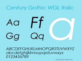 Century Gothic WGL Italic Version 2.36图片样张