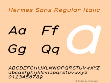 Hermes Sans Regular Italic 001.000 Font Sample