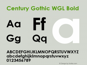 Century Gothic WGL Bold Version 2.36 Font Sample