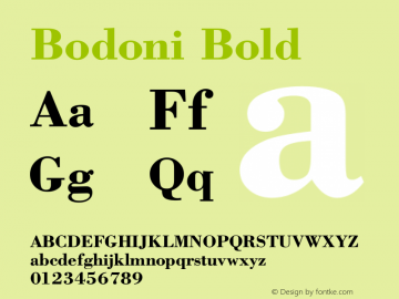 Bodoni Bold Version 1.0图片样张