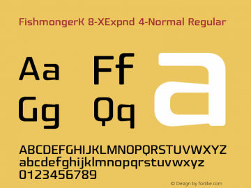 FishmongerK 8-XExpnd 4-Normal Regular Version 1.1 | By Tomas Brousil, Suitcase 2003 | Converted and renamed at home Font Sample
