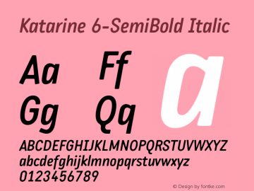 Katarine 6-SemiBold Italic Version 1.1 | Tomas Brousil, Suitcase 2003 | Converted and renamed at home图片样张
