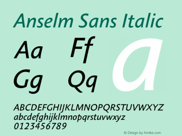 Anselm Sans Italic Version 001.001图片样张