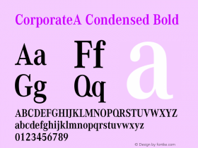 CorporateA Condensed Bold Version 1.005 2006 Font Sample
