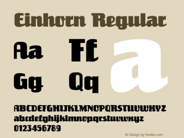 Einhorn Regular 4.0 Font Sample