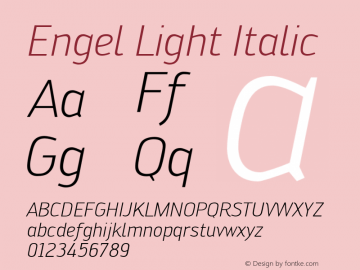 Engel Light Italic 001.000 Font Sample