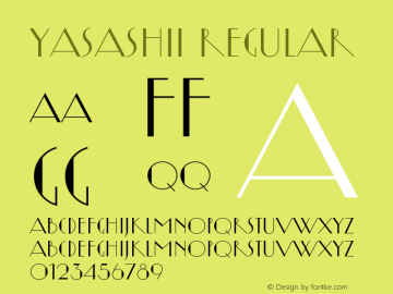Yasashii Regular Version 1.000 2007 initial release Font Sample