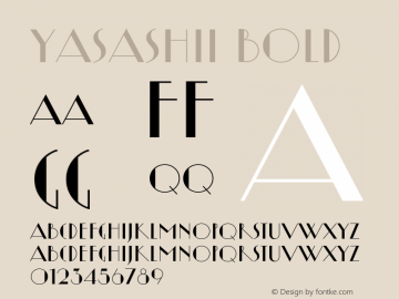 Yasashii Bold Version 1.000 2007 initial release Font Sample