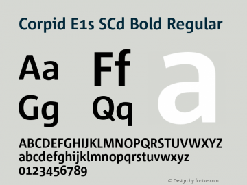 Corpid E1s SCd Bold Regular Version 2.039 Font Sample
