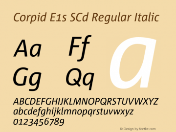 Corpid E1s SCd Regular Italic Version 2.039图片样张