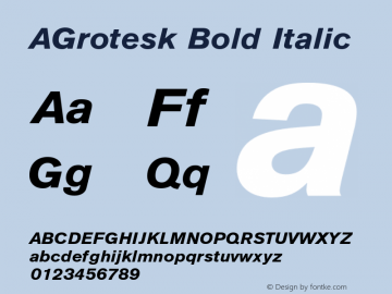 AGrotesk Bold Italic 4.0 Font Sample