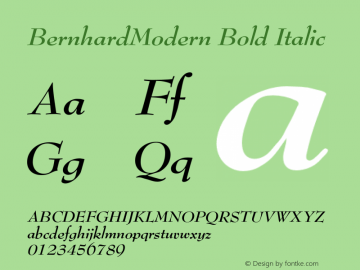 BernhardModern Bold Italic 4.0图片样张
