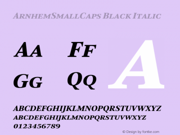 ArnhemSmallCaps Black Italic 001.000图片样张