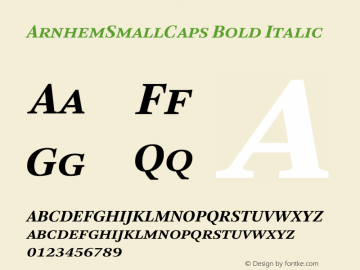 ArnhemSmallCaps Bold Italic 001.000图片样张