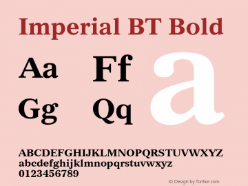 Imperial BT Bold Version 2.001 mfgpctt 4.4图片样张