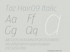 Taz Hair09 Italic Version 3.010 2006图片样张