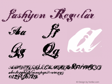 Fashyon Regular OTF 1.400;PS 001.004;Core 1.0.34 Font Sample