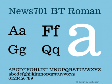 News701 BT Roman mfgpctt-v1.57 Thursday, February 18, 1993 3:43:50 pm (EST)图片样张