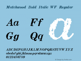Matchwood Bold Italic WF Regular 001.000 Font Sample