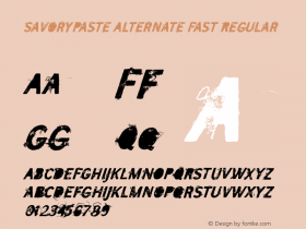 SavoryPaste Alternate Fast Regular Unknown Font Sample