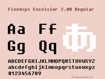 Fixedsys Excelsior 2.00 Regular Version 2.0; 2003; initial release Font Sample