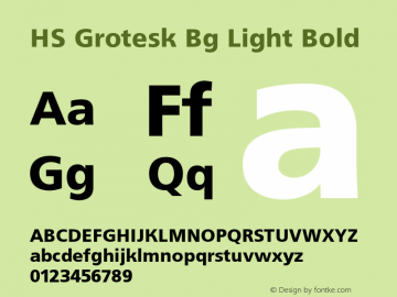 HS Grotesk Bg Light Bold Version 7.0; 2007 Font Sample