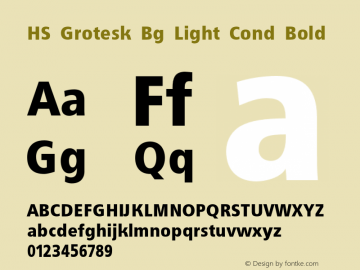 HS Grotesk Bg Light Cond Bold Version 6.101;PS 001.001;hotconv 1.0.38 Font Sample