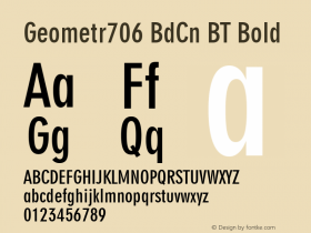 Geometr706 BdCn BT Bold mfgpctt-v4.4 Dec 7 1998 Font Sample