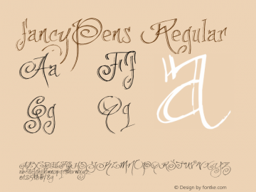 fancyPens Regular Macromedia Fontographer 4.1 22-2-2007 Font Sample