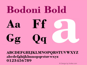 Bodoni Bold Version 1.3 (Hewlett-Packard) Font Sample