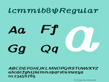 lcmmib8 Regular Version 001.001 Font Sample
