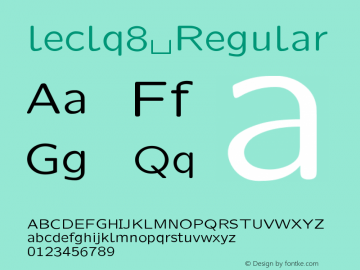 leclq8 Regular Version 001.001 Font Sample