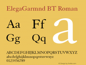 ElegaGarmnd BT Roman mfgpctt-v1.59 Thursday, March 18, 1993 10:44:18 am (EST)图片样张