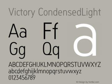 Victory CondensedLight Version 001.000 Font Sample