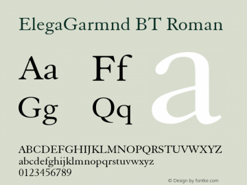 ElegaGarmnd BT Roman Version 2.001 mfgpctt 4.4图片样张