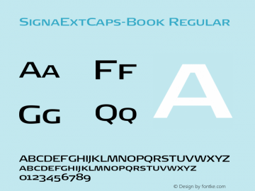 SignaExtCaps-Book Regular 004.301 Font Sample