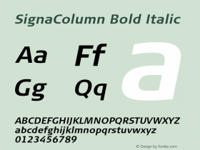 SignaColumn Bold Italic 004.301图片样张