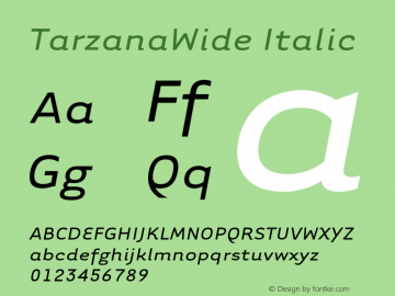 TarzanaWide Italic 001.000图片样张