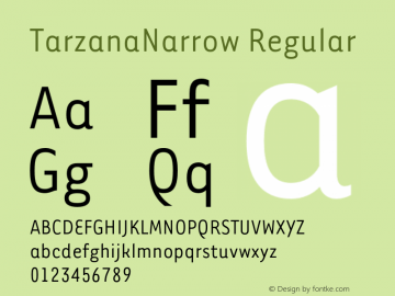 TarzanaNarrow Regular 001.000 Font Sample