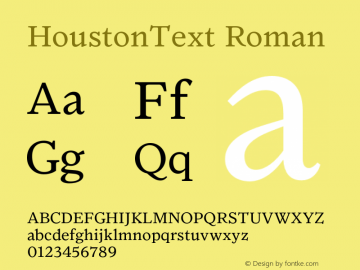 HoustonText Roman 001.000 Font Sample