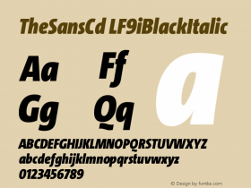 TheSansCd LF9iBlackItalic Version 001.004 Font Sample