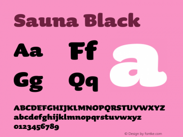 Sauna Black 001.001 Font Sample