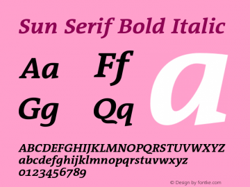 Sun Serif Bold Italic 001.000图片样张
