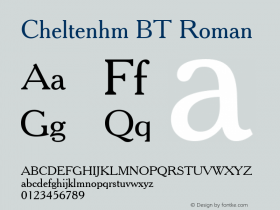 Cheltenhm BT Roman Version 2.001 mfgpctt 4.4图片样张