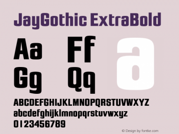 JayGothic ExtraBold 4.0 Font Sample