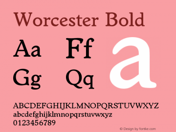 Worcester Bold Version 001.000 Font Sample